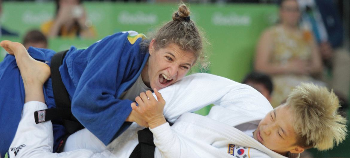 Paula Pareto durante una pelea en los Juegos Olímpicos de Río de Janeiro en 2016.