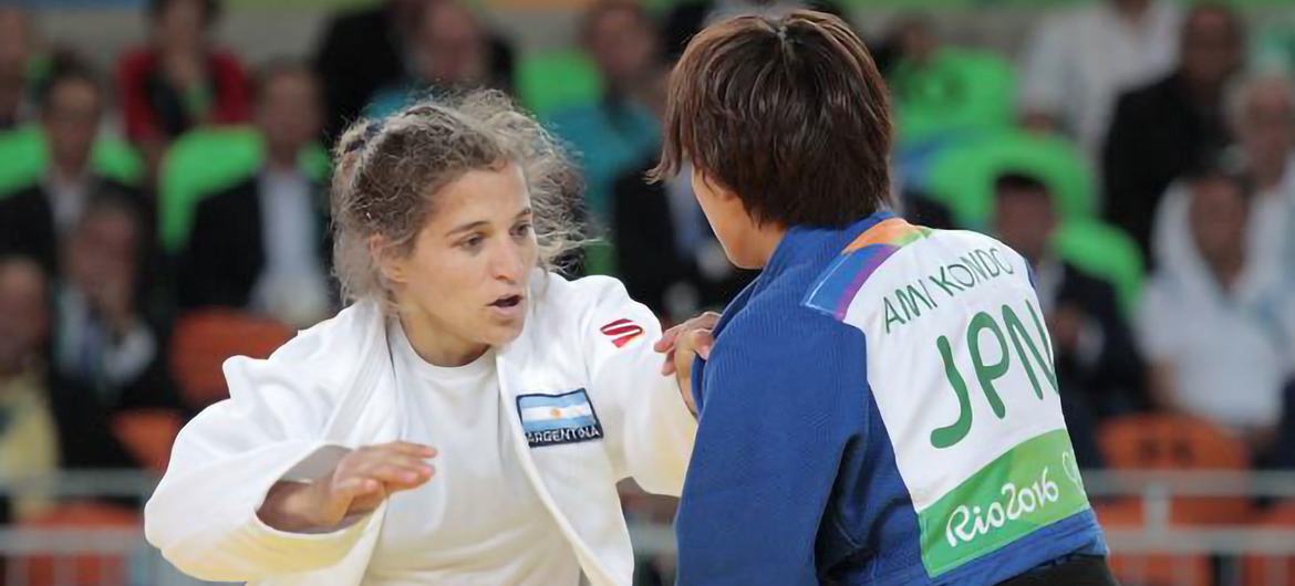 Paula Pareto durante una pelea en los Juegos Olímpicos de Río de Janeiro en 2016.