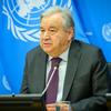 Secretary-General António Guterres speaks at the press conference at the UN Headquarters, in New York.