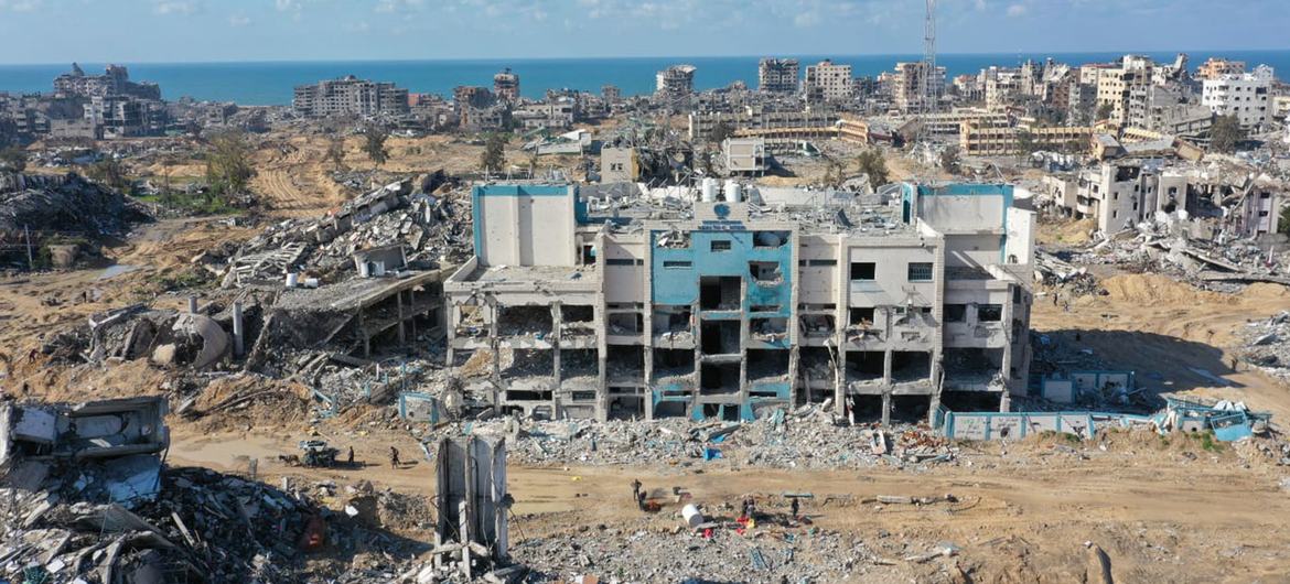 Bairros inteiros foram destruídos no norte de Gaza