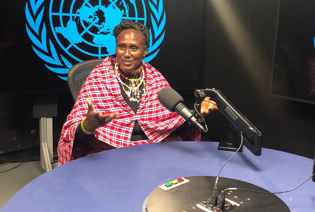Paulina Peter Ngurumwa wa shirika lisilo la kiserikali la KINNAPA Development Programme nchini Tanzania, akiwa katika mahojiano wakati wa Mkutano wa CSW68 mwaka 2024.