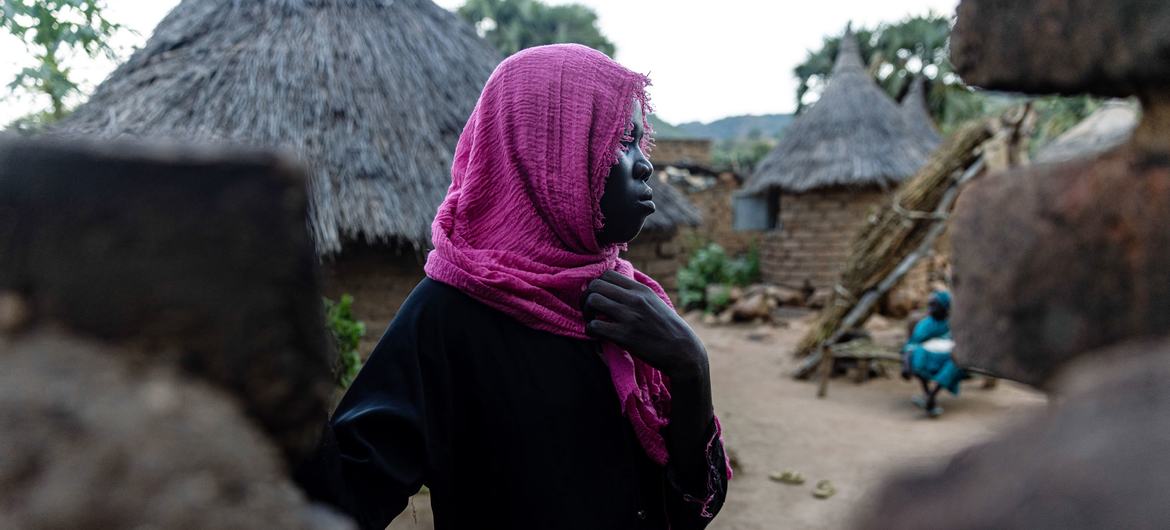 In the South Kordofan state of Sudan, a 15-year-old girl is seen at home after returning from a community awareness session about FGM.