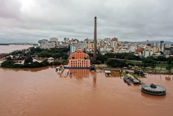 La ciudad inundada de Porto Alegre, estado de Rio Grande do Sul, Brasil.