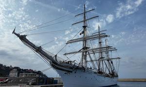 Statsraad Lehmkuhl docks the Port Lympia in Nice, France.