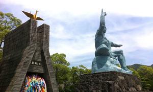 Nagasaki Peace Statue in Nagasaki Peace Park, Japan.