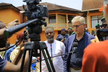 Le chef des opérations de maintien de la paix de l'ONU, Jean-Pierre Lacroix, s'adresse aux médias à l'issue de sa mission en République démocratique du Congo.