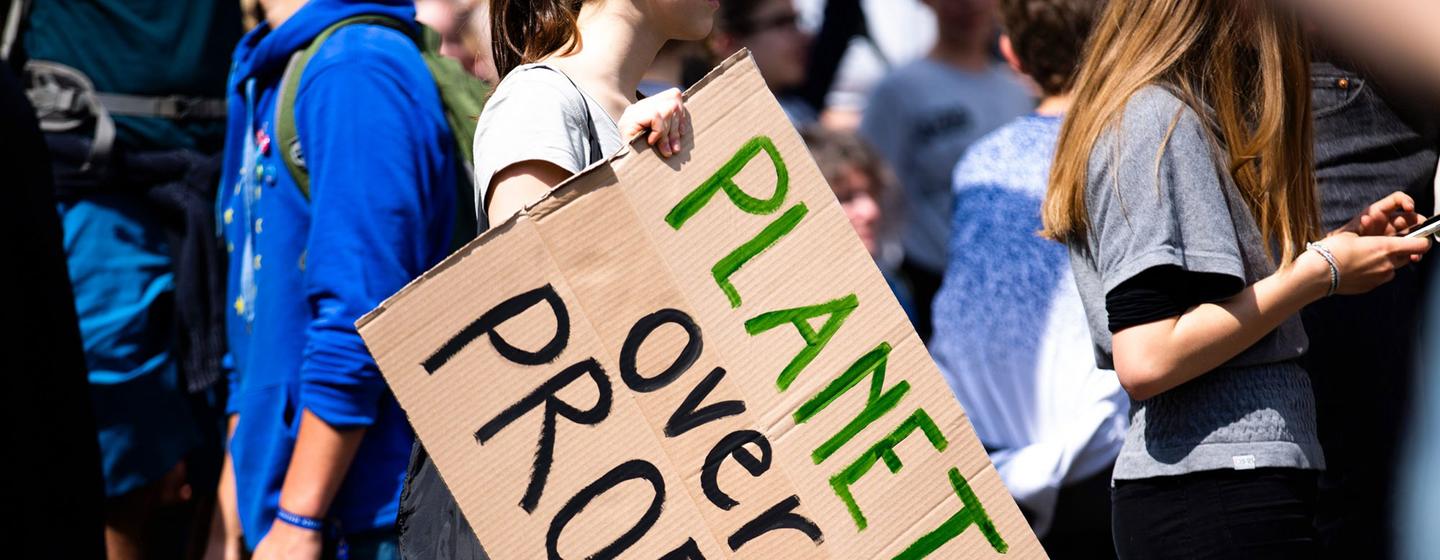 Planet over Profit is a widely-used slogan in environmental protests worldwide.