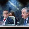 UN Secretary General António Guterres (right) attends the International Conference on Climate Resilient Pakistan, at Palais de Nations, in Geneva.