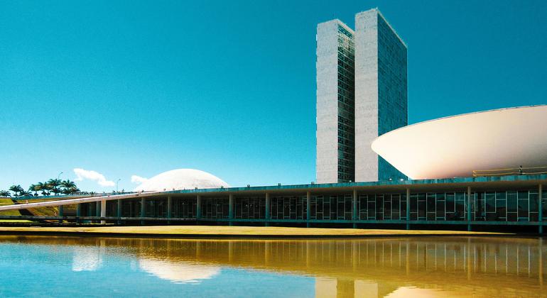 The National Congress of Brazil, in Brasilia.
