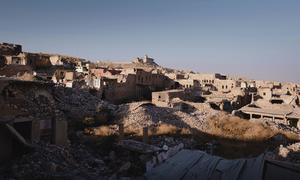 Buildings in the old centre of Sinjar in Iraq, destroyed by the Islamic State, or Da'esh (file).