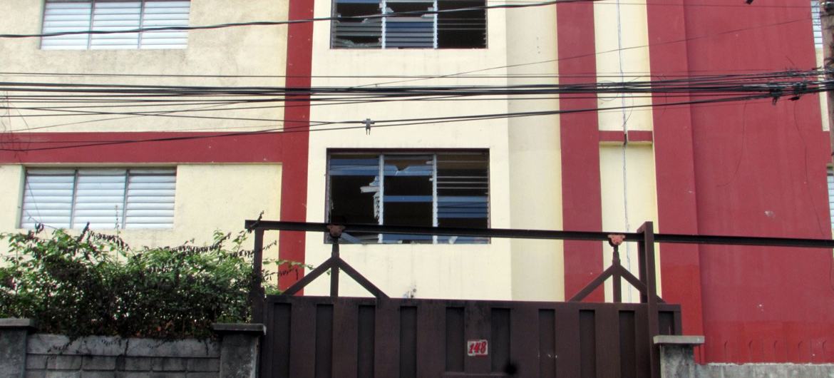 A school in Port-au-Prince, one of many in the Haitian capital, has been ravaged by violence.