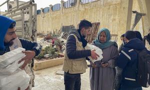The World Food Programme has been distributing hot meals to displaced people in Aleppo, Syria. 