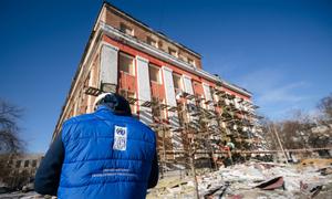 Поврежденные осколками здания в Николаеве восстанавливаются при поддержке ООН и Евросоюза.