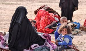 One of the families detained inside the Al-Hol camp in northeast Syria.