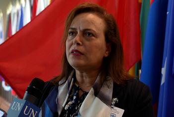 السيدة عواطف حيار وزيرة التضامن والإدماج الاجتماعي والأسرة في المملكة المغربية خلال حوار مع أخبار الأمم المتحدة.