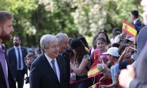 Secretary-General António Guterres receives the Carlos V European Award from King Felipe VI for his extensive and long career dedicated to social commitment.