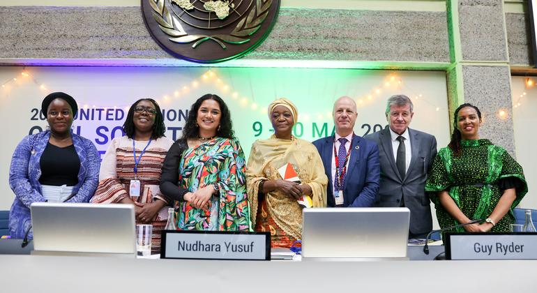 UN officials and civil society leaders presiding at the opening of the UN Civil Society Conference, which is being held at the UN Office in Nairobi, Kenya, from 9-10 May 2024.