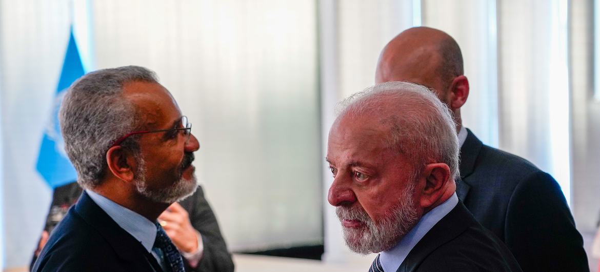 O presidente brasileiro Luiz Inácio Lula da Silva, na cerimônia de abertura da UNOC3 O presidente brasileiro Luiz Inácio Lula da Silva, na cerimônia de abertura da UNOC3