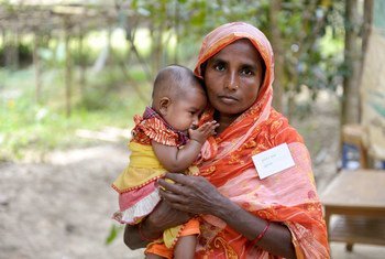 A mother and child receive care at the Mobarakpur Community Clinic in Kulaura Upazila, northeastern Bangladesh.