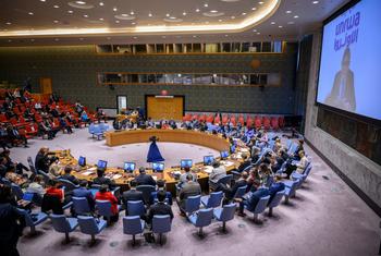 Uma visão ampla da reunião do Conselho de Segurança sobre a situação no Médio Oriente, incluindo a questão palestina