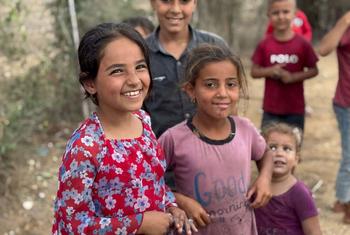 Children in Gaza celebrate the ceasefire. 