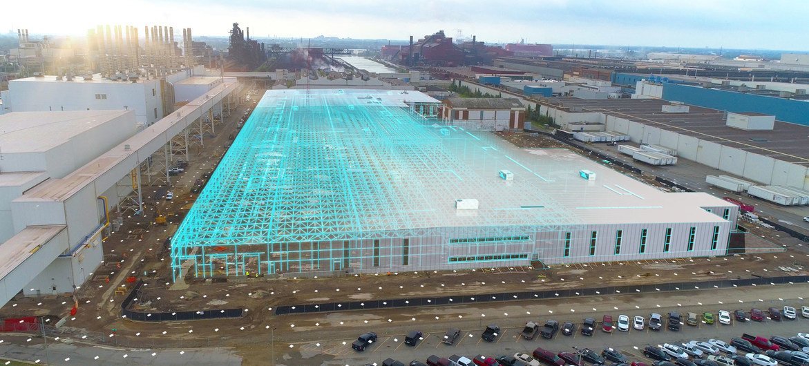 Ford will manufacture electric vehicles at its  new manufacturing center in Michigan, pictured in this computer graphic.