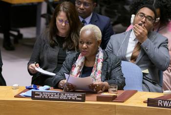 Bintou Keita, cheffe de la Mission des Nations Unies en République démocratique du Congo (MONUSCO), devant le Conseil de sécurité.