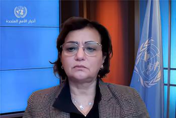 نجاة رشدي نائبة المبعوث الخاص للأمم المتحدة إلى سوريا خلال مقابلة مع أخبار الأمم المتحدة