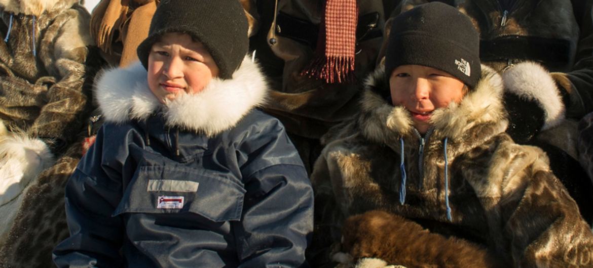 Inuit children from Uummannaq in Greenland. (file)