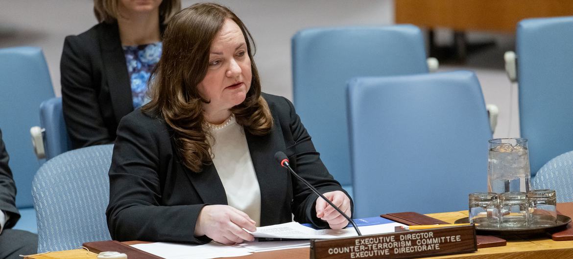 La Directrice exécutive de la Direction exécutive du Comité contre le terrorisme (DECT), Natalia Gherman, lundi, au Conseil de sécurité de l'ONU.