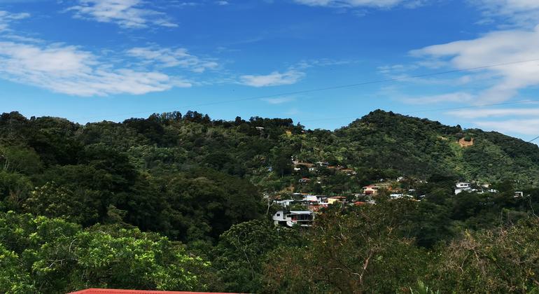 The landscape of the municipality of Acosta;  Costa Rica which was populated 2000 years ago by indigenous groups and today by people who are dedicated to agriculture.