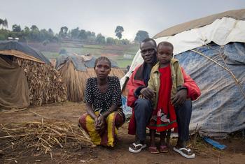 一个流离失所的家庭现在住在刚果（金）普莱恩萨沃（Plaine Savo）的一个临时营地。