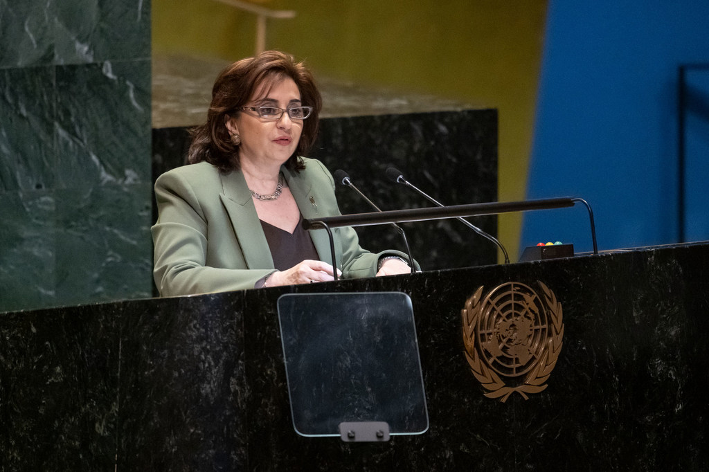 سيما بحوث، المديرة التنفيذية لهيئة الأمم المتحدة للمرأة، متحدثة في افتتاح الدورة التاسعة والستين للجنة وضع المرأة.