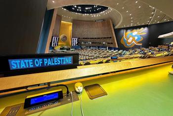 巴勒斯坦目前在联合国拥有观察员国地位，席位在大会堂后方。