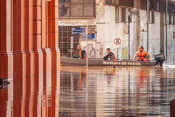 Floodwaters in the historic centre of Porto Alegre, Rio Grande do Sul, Brazil.