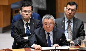 L'ambassadeur Fu Cong de Chine s'adresse au Conseil de sécurité sur la situation au Moyen-Orient, y compris la question palestinienne.