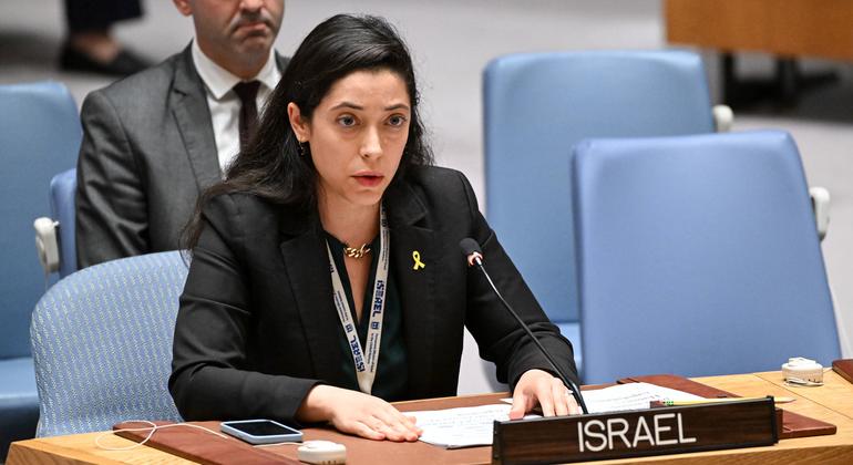 以色列常驻联合国代表团公使衔参赞兼政治协调员纳夫塔利在安理会关于中东局势，包括巴勒斯坦问题的会议上发言。