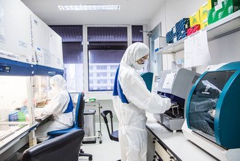 A technician analyzes samples at medical centre laboratory in Bangkok, Thailand. (file)