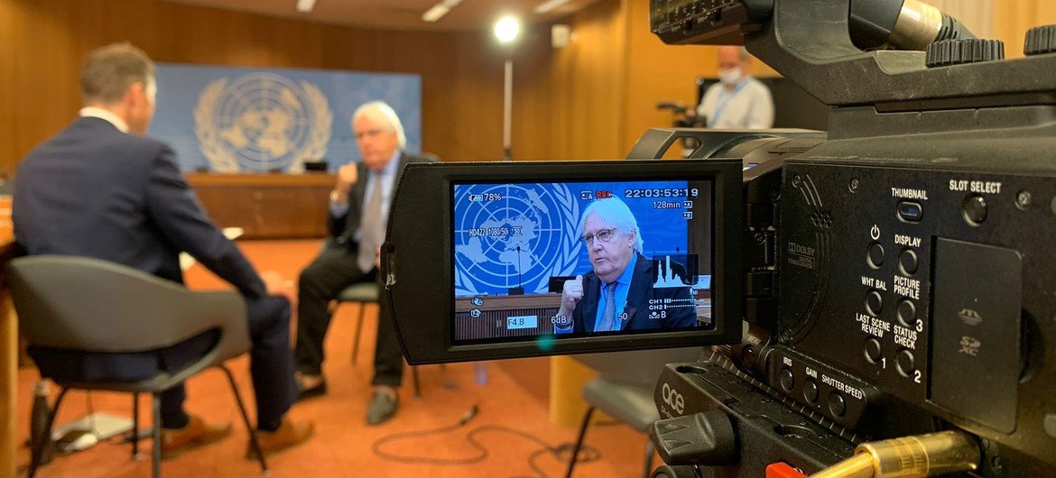 ہنگامی امدادی کارروائیوں سے متعلق اقوام متحدہ کے رابطہ کار مارٹن گرفتھس افغان عوام کی ضروریات پر بین الاقوامی کانفرنس کے انعقاد سے قبل یو این نیوز کو انٹرویو دیتے ہوئے۔