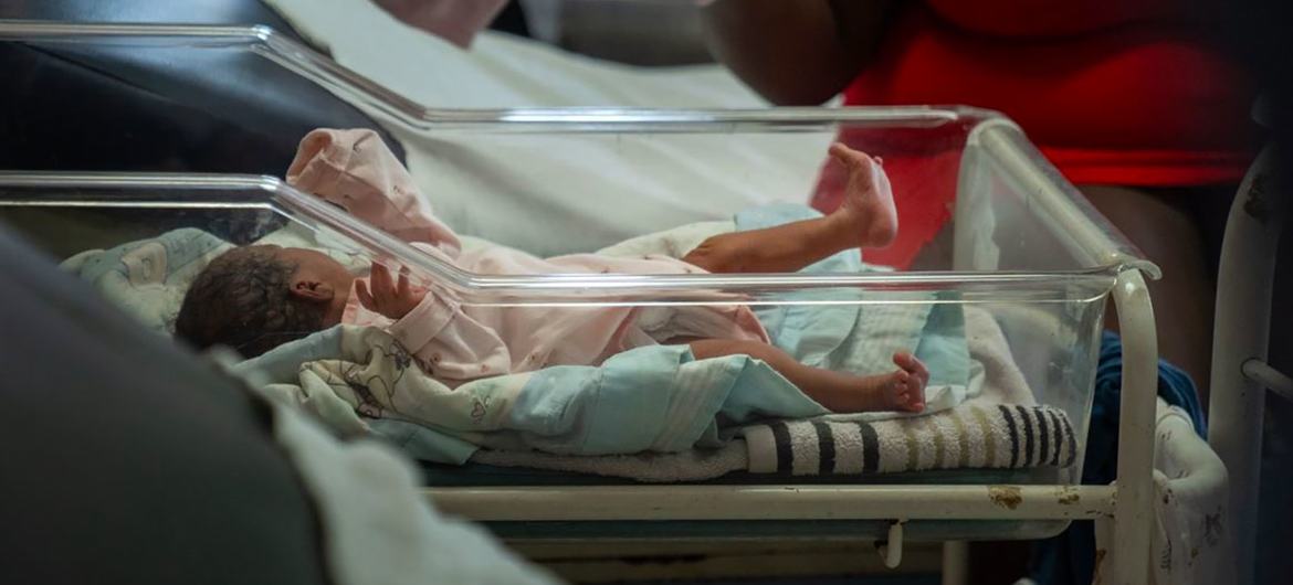 A baby is cared for at a health facitlity in Port-au-Prince, Haiti. A baby is cared for at a health facitlity in Port-au-Prince, Haiti.