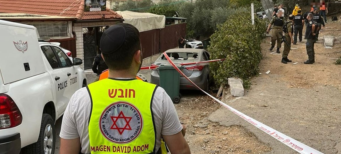 Emergency workers in Israel are called to assist a 10-year-old boy who was hit by shrapnel.
