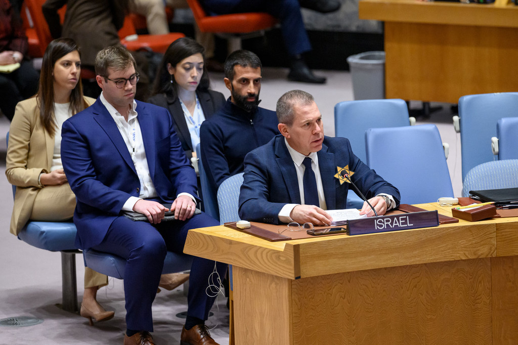 Gilad Erdan, embajador de Israel, en el Consejo de Seguridad.