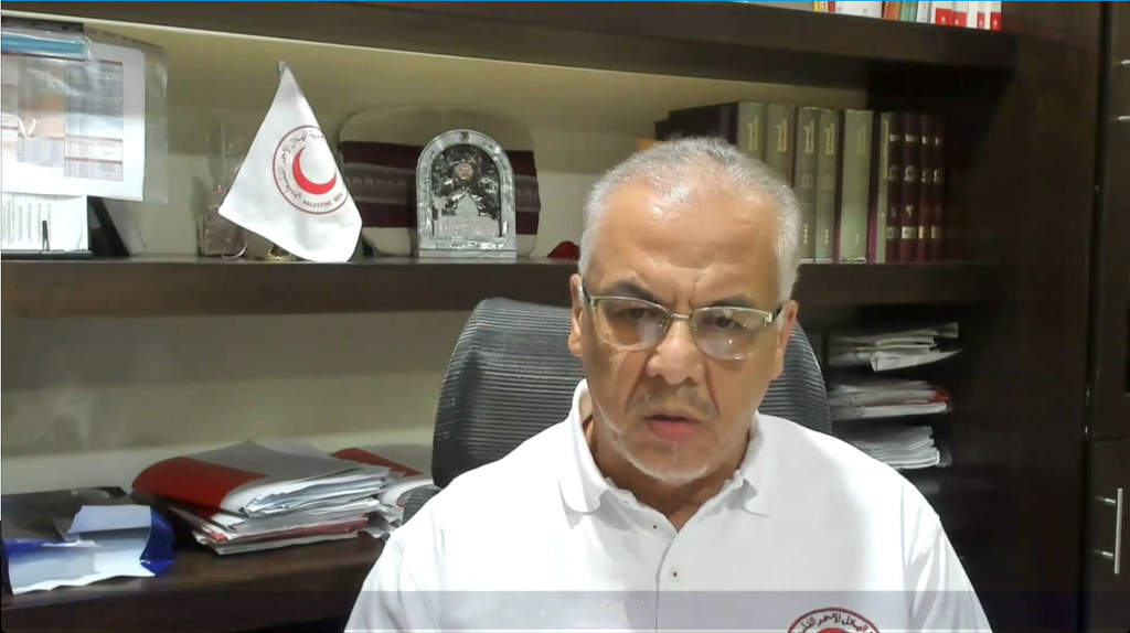 Marwan Jilani, Director General, Palestine Red Crescent Society, briefs the UN Security Council meeting on the situation in the Middle East.