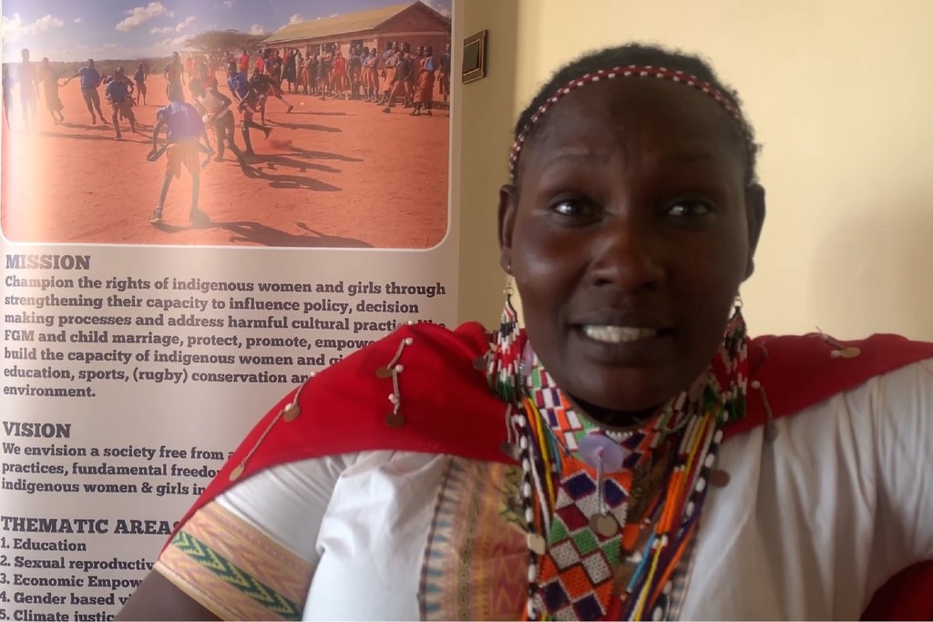 Josephine Ndirias, muasisi wa shirika la kupambana na ukeketaji huko Il Ngwesi katika kaunti ya Laikipia Kenya.