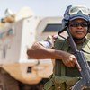 Una miembro del personal de paz de la ONU de Benín formaba parte de un contingente de personal femenino desplegado en 2021. 