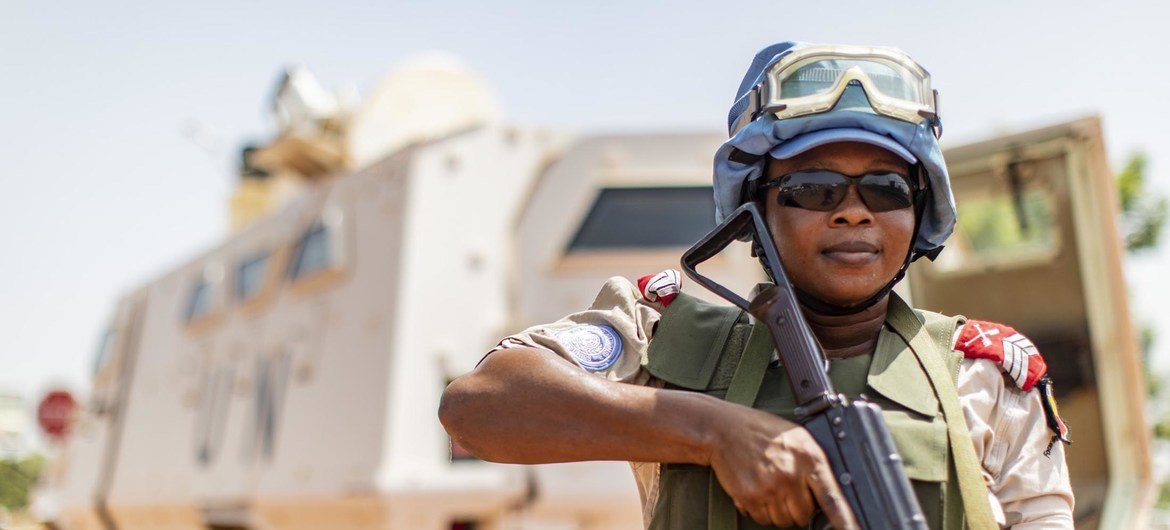 A UN peacekeeper from Benin was part of a contingent of female personnel deployed in 2021. (file)