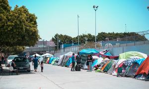 The PedWest pedestrian border crossing in Tijuana, Mexico.