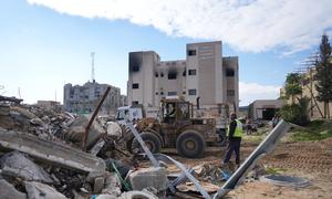 Nasser Hospital in Khan Younis, Gaza, has been hit several times by Israeli airstrikes since October 2023. (file)