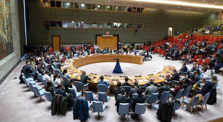 قاعة مجلس الأمن الدولي المؤلف من 15 عضوا.