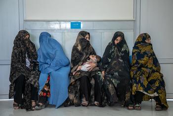 The waiting room of a maternity hospital in Herat Province, Afghanistan.